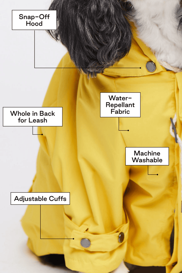 Max Bone Talon Dog Raincoat Yellow