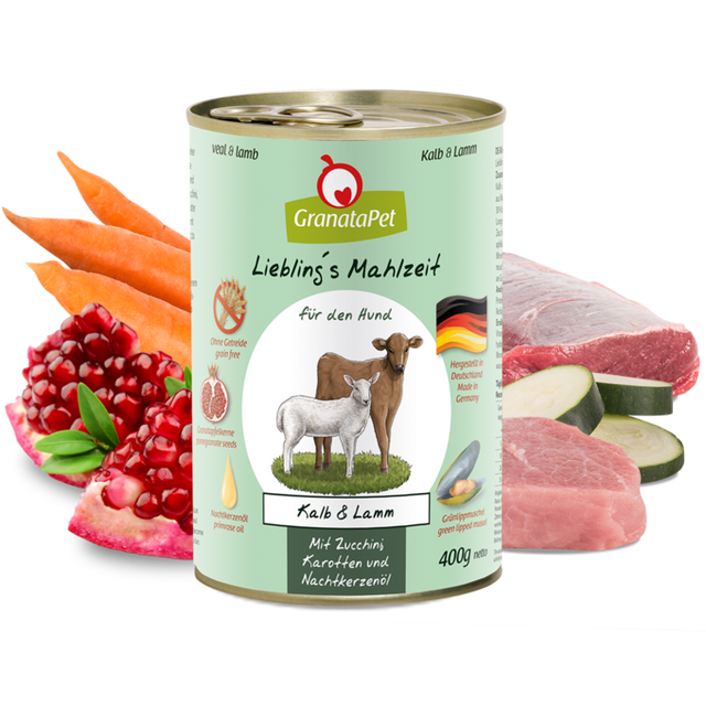 Granatapet Dog wet food Liebling's Mahlzeit veal & lamb
