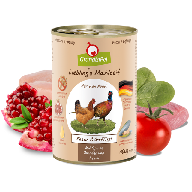 Granatapet Dog wet food Liebling's Mahlzeit pheasant & poultry