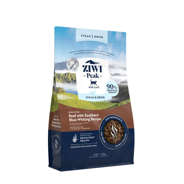 ZIWI Peak Steam & Dried Grass-fed Beef with Southern Blue Whiting for Cats