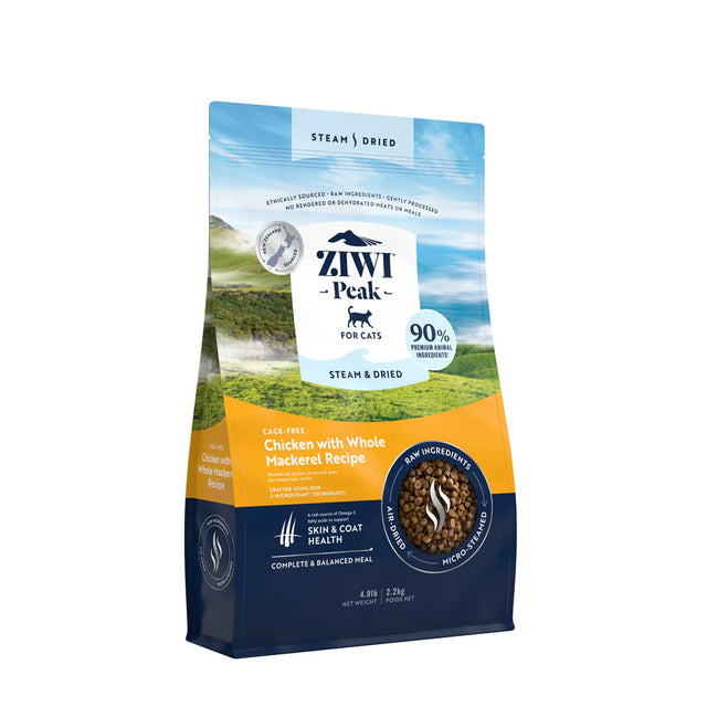 ZIWI Peak Steam & Dried Cage-free Chicken with Whole Mackerel for Cats