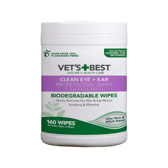 Vet's Best Ear & Eye Wipes for Dogs and Cats x 160 Wipes