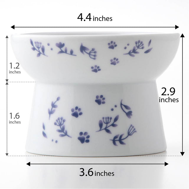 Necoichi Raised Cat Food Bowl (Nordic Blue)