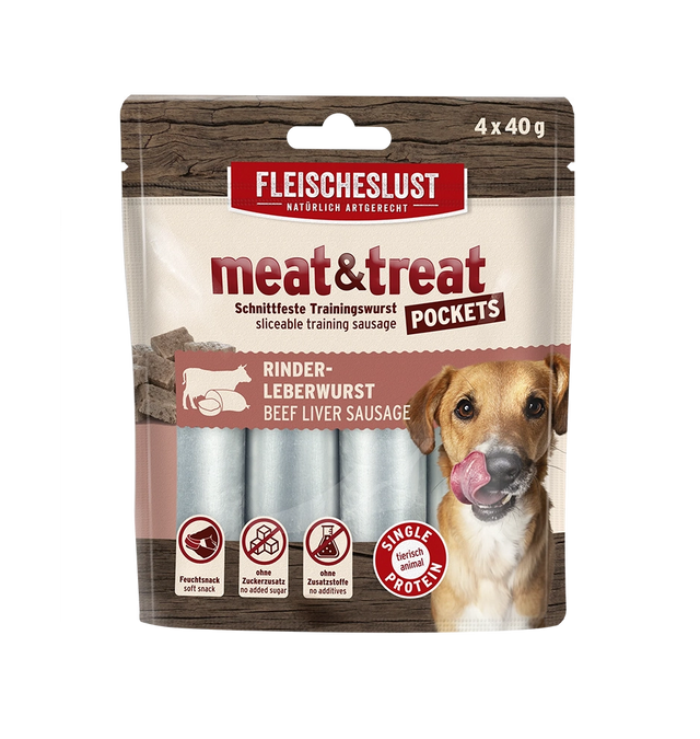 Fleischeslust meat & treat Dog Training Sausage, Beef Liver
