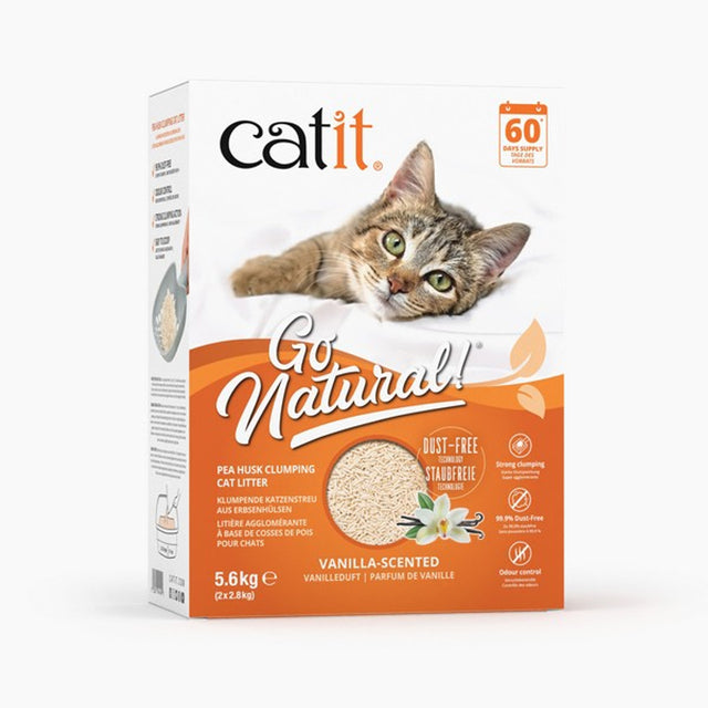 Catit Go Natural Pea Husk Clumping Cat Litter Vanilla 14L