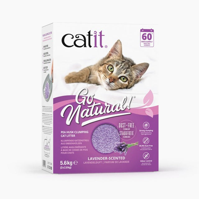 Catit Go Natural Pea Husk Clumping Cat Litter Lavender 14L