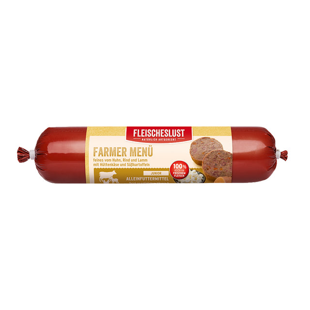 Fleischeslust Junior Dog Wet Food Farmer menu