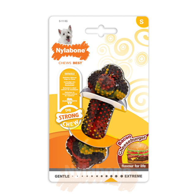 Nylabone Bacon with Cheese Strong Rubber Bone