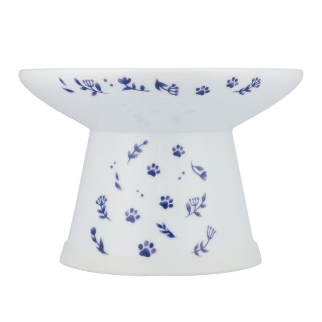 Necoichi Raised Cat Food Bowl Extra Wide (Nordic Blue)