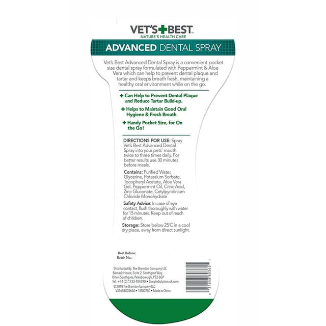 Vet's Best Natural Pocket Dental Spray for Dogs 14 ml