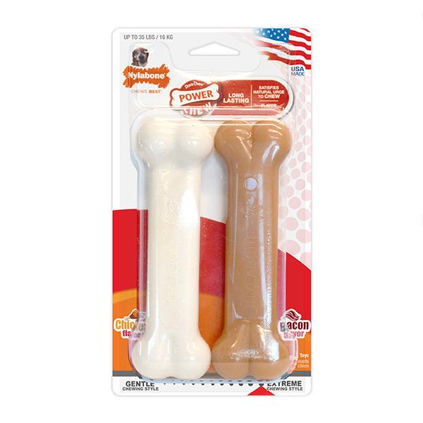 Nylabone Bacon / Chicken Extreme Bone Twin Pack