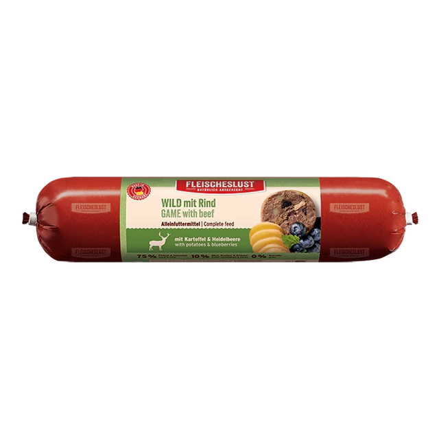 Fleischeslust Dog Wet Food Classic Game with Beef