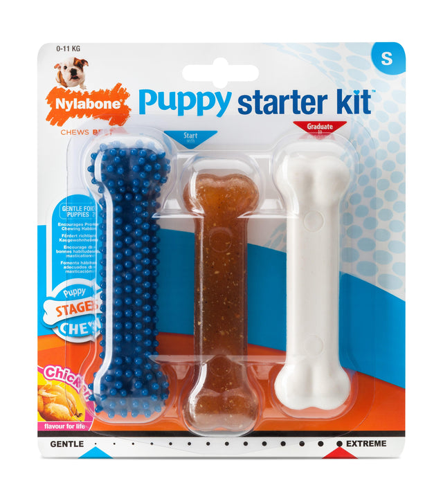 Nylabone Chicken Puppy Starter Kit Triple Pack