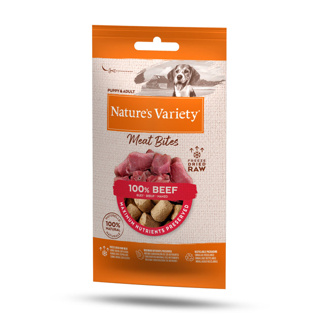 Nature's Variety Freeze Dried Meat Bites 100% Beef for Adult Dogs