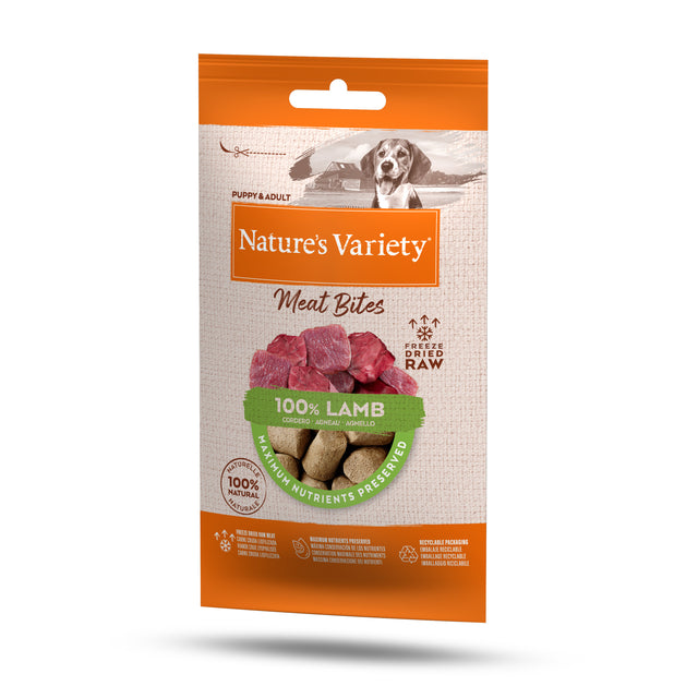 Nature's Variety Freeze Dried Meat Bites 100% Lamb for Adult Dogs