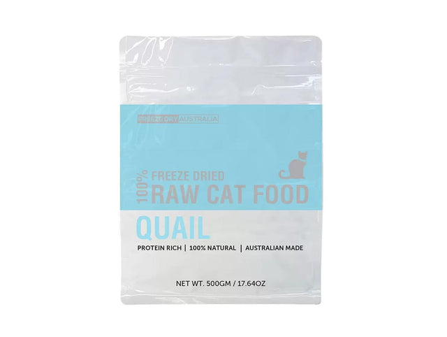 Freeze Dry Australia 100% Raw Cat Food Quail 500g