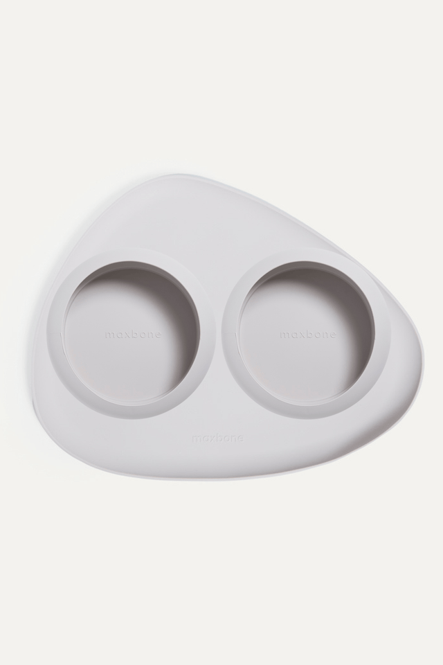 Max Bone Dog Bubble Bowls & Mat Set Grey