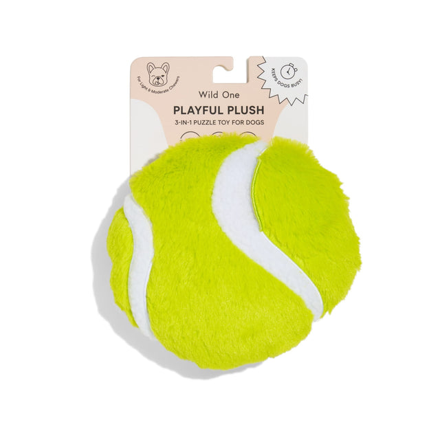 Wild One Dog Toy Playful Plush - Tennis Ball
