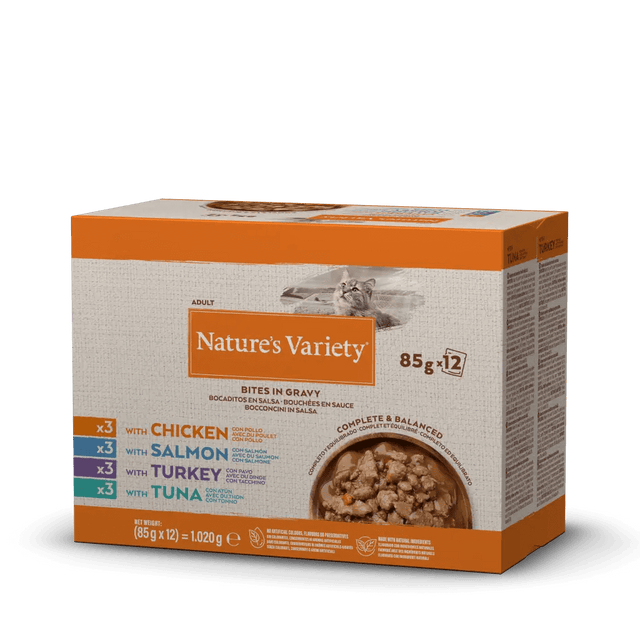 Nature's Variety Bites In Gravy Mixed Flavours for Cats