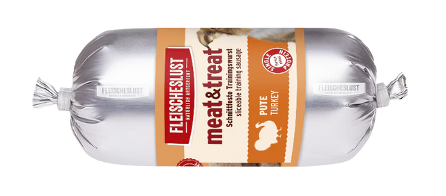 Fleischeslust Meat & trEAT Dog Training Sausage, Turkey