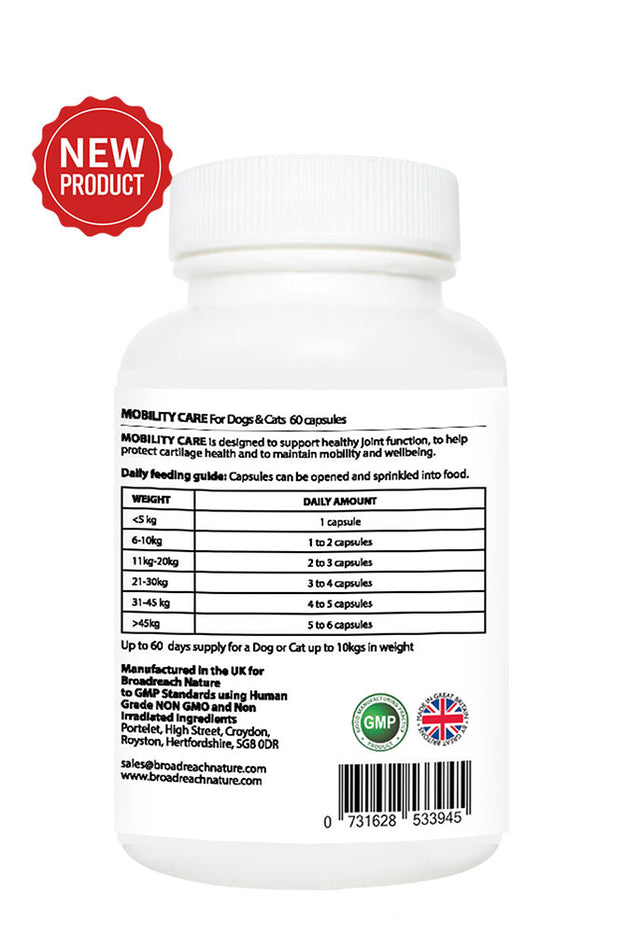 Broadreach Nature Mobility Care for Dogs, Cats, Puppies & Kittens – 60 sprinkle capsules