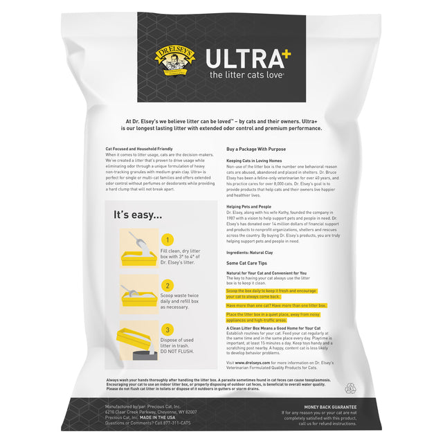 Dr. Elsey's Precious Cat Ultra+ Clumping Clay Cat Litter