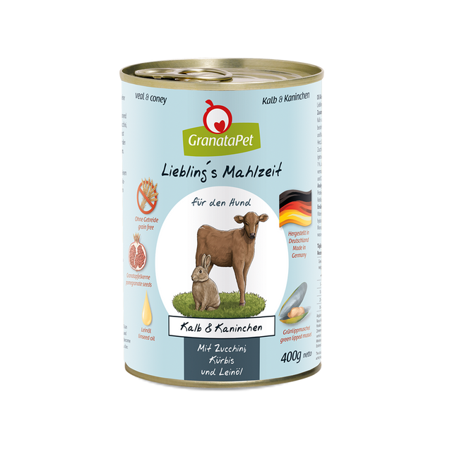 Granatapet Dog wet food Liebling's Mahlzeit veal & coney