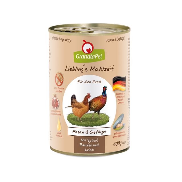 Granatapet Dog wet food Liebling's Mahlzeit pheasant & poultry