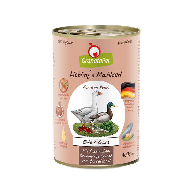 Granatapet Dog wet food Liebling's Mahlzeit duck & goose