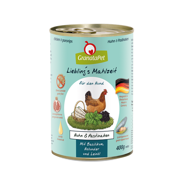 Granatapet Dog wet food Liebling's Mahlzeit chicken & parsnips