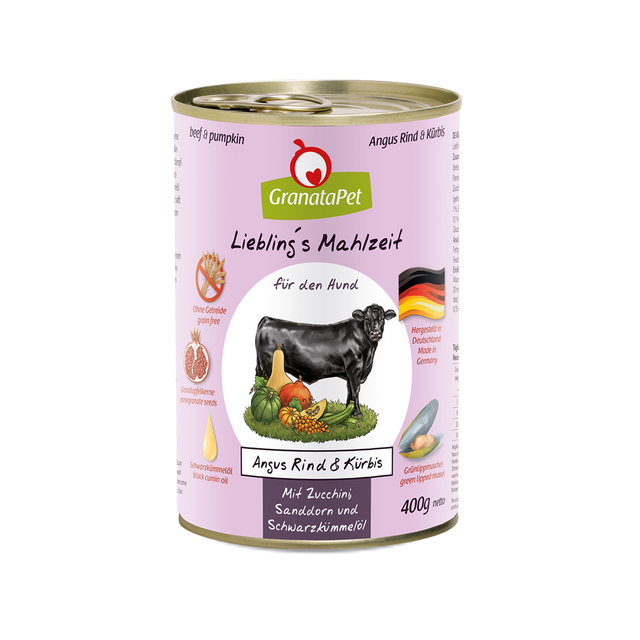 Granatapet Dog wet food Liebling's Mahlzeit angus beef & pumpkin