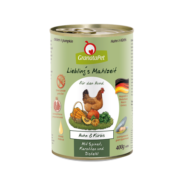 Granatapet Dog wet food Liebling's Mahlzeit chicken & pumpkin