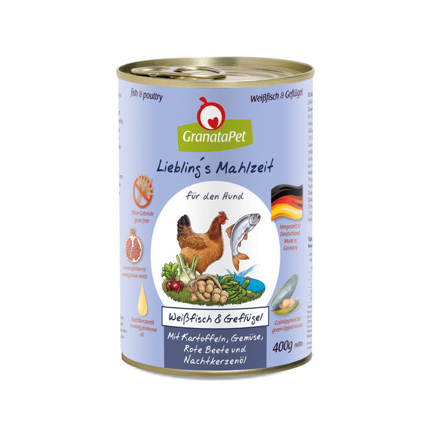 Granatapet Dog wet food Liebling's Mahlzeit fish & poultry