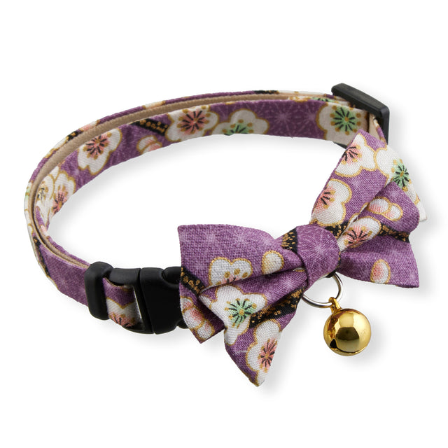 Necoichi Hanami Bow Tie Cat Collar Lavender