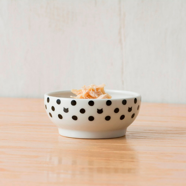 Necoichi Anti-Spill Cat Food Bowl (Cat Dots)