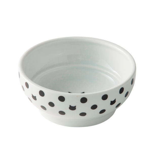 Necoichi Anti-Spill Cat Food Bowl (Cat Dots)