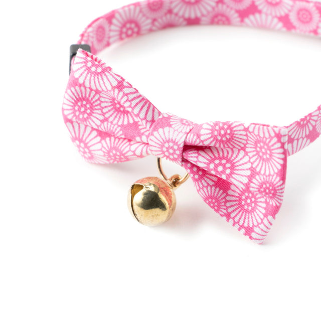 Necoichi Kiku Ribbon Bow Tie Cat Collar Pink