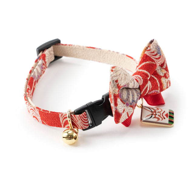Necoichi Kabuki Charm Bow Tie Cat Collar Red