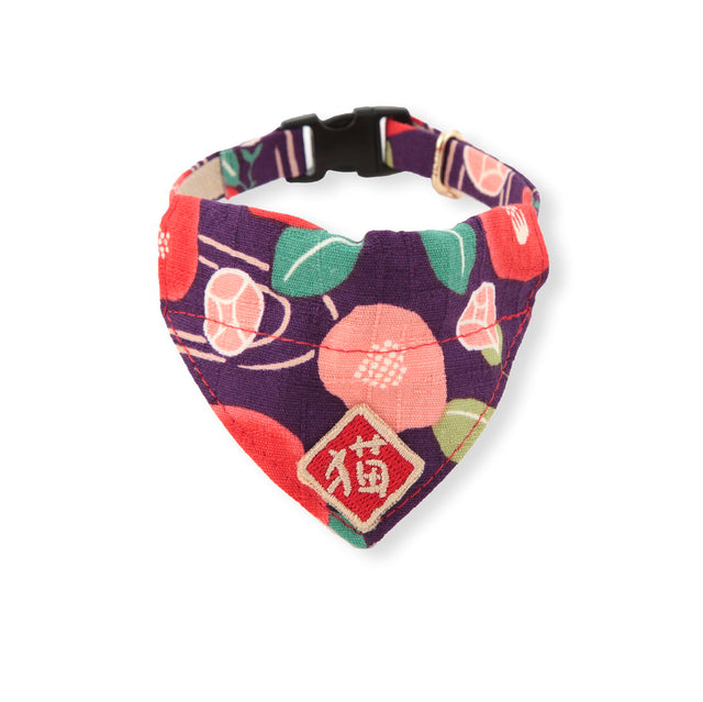Necoichi Kimono Cat Bandana Collar Purple