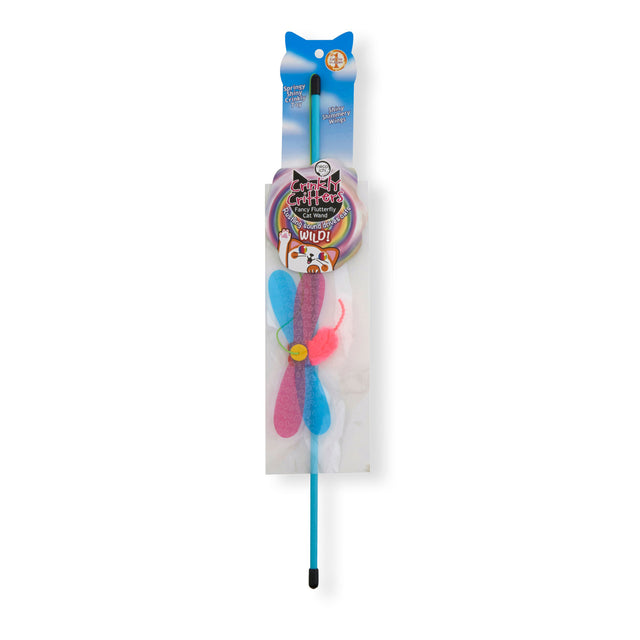 Necoichi Crinkly Critters Fancy Flutterfly Cat Wand