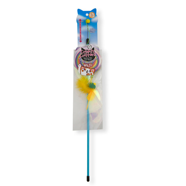 Necoichi Crinkly Critters Bouncy Bee Adjustable Cat Wand
