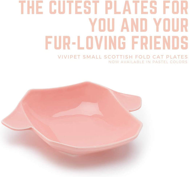 ViviPet Scottish Fold Ceramic Cat Plate Small