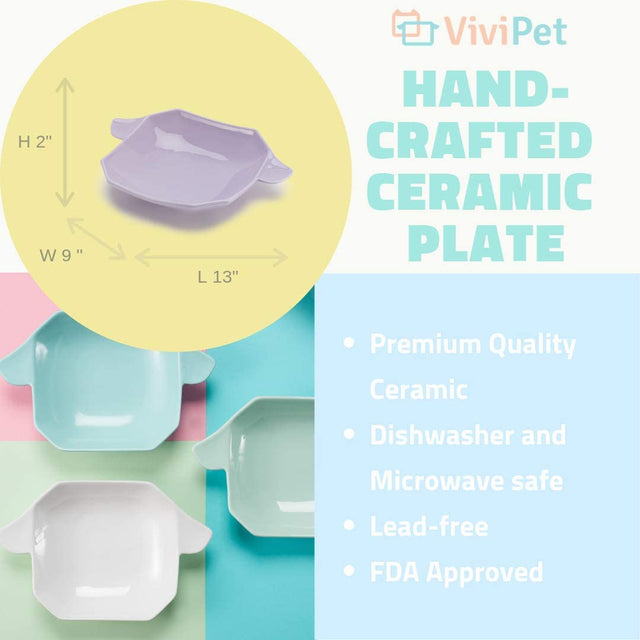 ViviPet Scottish Fold Ceramic Cat Plate Large