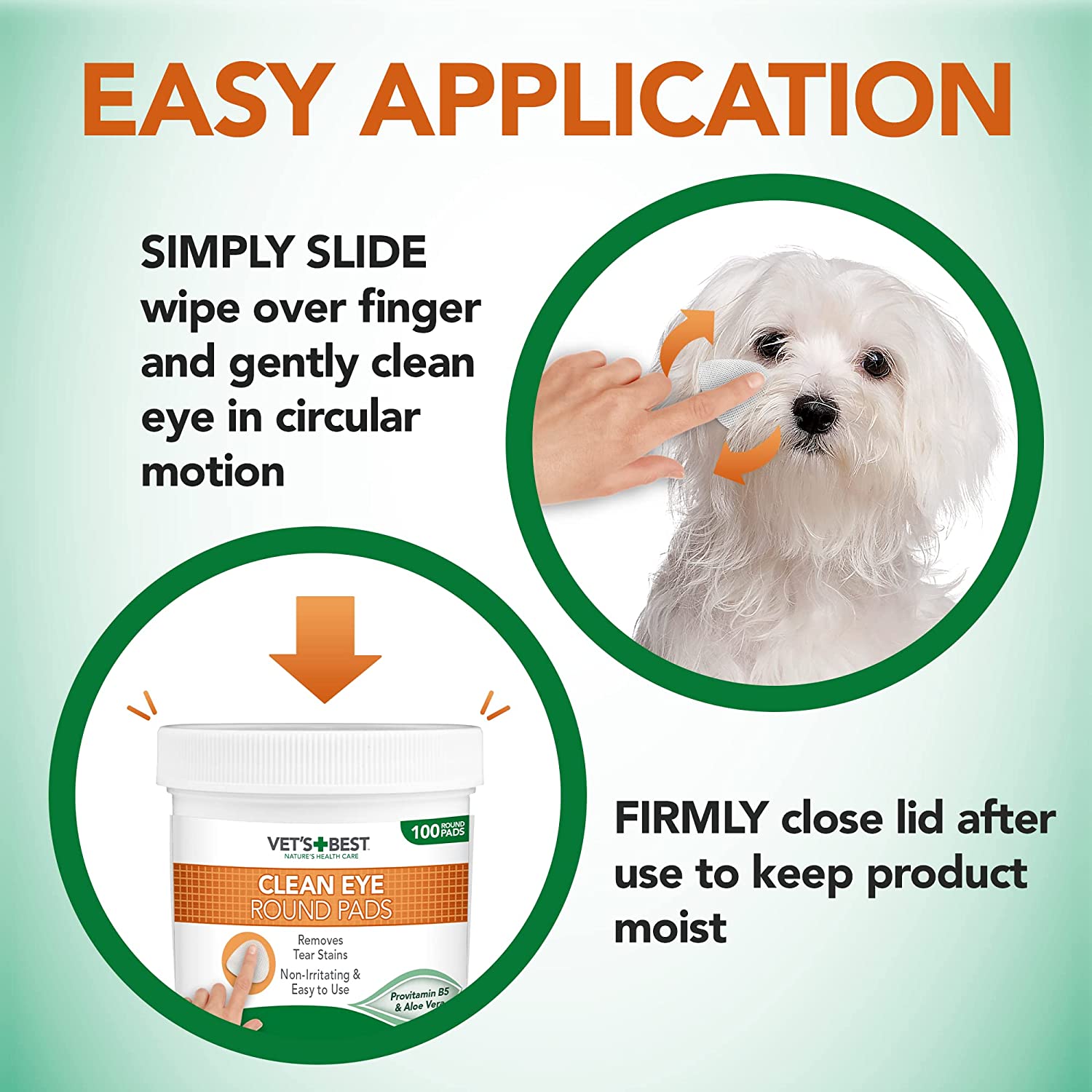 Vet s Best Clean Eye Finger Pads for Dogs x 100 pads BYMiT