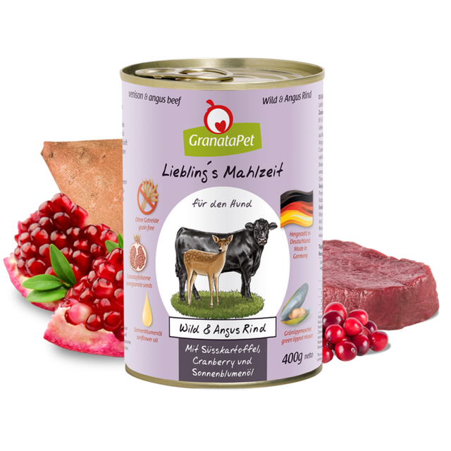 Granatapet Dog wet food Liebling's Mahlzeit venison & angus beef