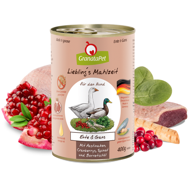 Granatapet Dog wet food Liebling's Mahlzeit duck & goose