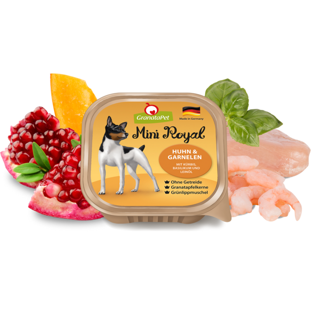 Granatapet Dog wet food Mini Royal chicken & prawns