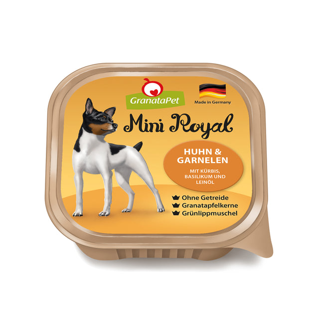 Granatapet Dog wet food Mini Royal chicken & prawns