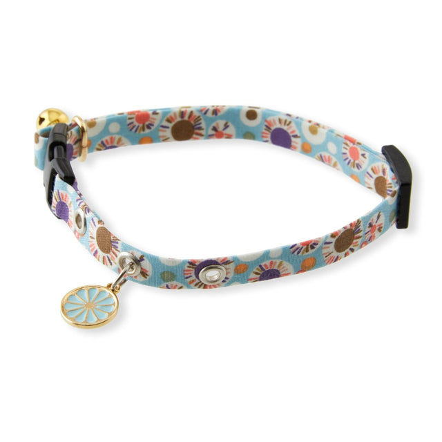 Necoichi Spring Blossoms Cat Collar Blue