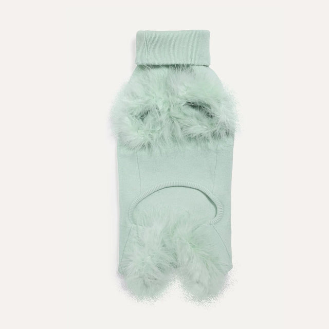 Max Bone Feather Dog Knit Onesie - Mint - XL